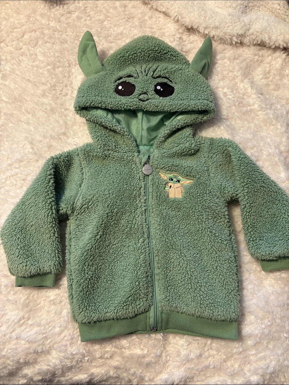 Star Wars Green Baby Yoda Sherpa Hoodie 18M